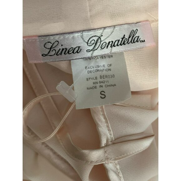 Vtg Linea Donatella Pink Satin Embroidered Lace Robe & Chemise Slip Dress Set S - Picture 6 of 12